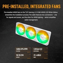 Tuf Gamıng Lc Iıı 360 Argb Aura Sync Rgb 120MM*2 Adreslenebilir Rgb Fan Cpu Sıvı Soğutucusu 6 Yıl Garanti Beyaz