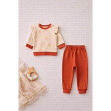 The Nest Kids Soft Linen Premium Organik Pamuk Dokulu Desenli Günlük Bebek Alt Üst Takım