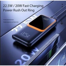 Eco Lounge H31 20000 Mh Pd 20W ve USB 22.5W Fast Hızlı Şarj Dahili Type C ve Lightning Kablolu Dünya Standartlarına Uygun Polymer Batarya Birebir Amper LCD Göstergeli Powerbank (Siyah)