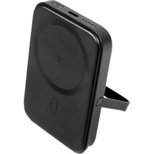Eco Lounge Recharger Pro M 5.000MAH Magsafe Uyumlu Pd 20W Stantlı Kablosuz Taşınabilir Hızlı Şarj Aleti/powerbank 2BB219 Siyah