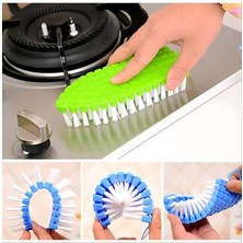 Nirnisa Esnek Bükülebilir Banyo Mutfak Temizlik Fırçası Lavabo Küvet Klozet Fayans Derz Ayakkabı Süngeri