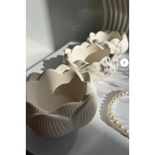 Metsare 3'lü Lotus Koleksiyonu - Minimalist Taş Tozu Takı ve Sunum Kasesi, Mumluk