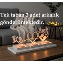 Duygusal Ahşap Mum Işığı Seti (3'lü Set) Sevgililere Özel Anlamlı Hediyeler; Eklenebilir Temalar
