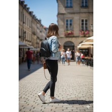 Shoemix Siyah Dokulu Mini Sırt Çantası - Şık Tasarım Günlük Sırt Çantası