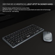 Eco Lounge IBK-572 Kablosuz Klavye Mouse Seti - Bluetooth 3.0/5.0 + 2.4g, Şarjlı 180MAH Klavye & 500MAH, Sessiz Tuş, 4d Mouse, 78 Tuş, 10M Menzil, Pc, Mac, Ios, Uyumlu, Ultra Ince, Hafif