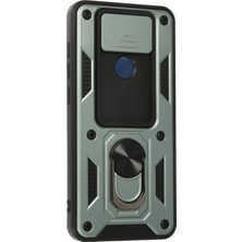 Marsilyan Xiaomi Redmi Note 9 Kılıf Pars Lens Yüzüklü Silikon - Yeşil