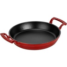 Eco Lounge Döküm Yuvarlak Sahan Döküm Demir Yekpare Çift Kulplu ÇAP(Ø)24CM. Kırmızı