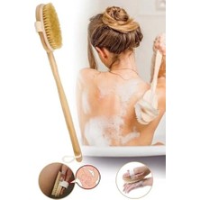 Ankanorm Ahşap Saplı Doğal At Kılı Selülit Fırçası Peeling Masaj Fırça Banyo Fırçası