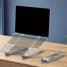 Eco Lounge Ayarlanabilir Laptop Standı – 7 Kademeli, Ergonomik, Kaymaz Silikon Destekli, Taşınabilir Dizüstü Bilgisayar ve Tablet Standı