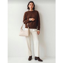 Kadın Günlük Model Ayarlanabilir Askılı Kol ve Omuz Çantası Krem