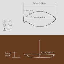 Eco Lounge Döküm Balık Tavası, Balık Formlu, Kulplu, 15X24CM
