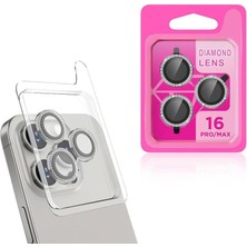 Zore Ile Uyumlu 16 Pro 16 Pro Max Cl-06 Kamera Lens Koruyucu Titanyum-Gri