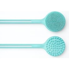 Çift Taraflı Silikon Duş Vücut Fırçası Uzun Saplı Banyo Yıkama Fırçası Sırt Masaj Peeling Fırçası Derin Temizlik ve Rahatlatıcı Masaj Için Esnek Yumuşak Vücut Temizleme Aparatı