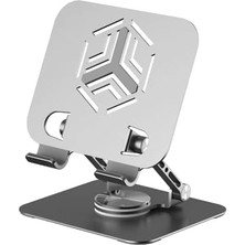Acl Tablet Standı 360 Derece Dönebilen Tablet Stand Katlanabilir Metal Tablet Tutucu Standı Tablet ve Telefon Tutucu Stant Tablet Tutucu Metal (T125 - Gri)