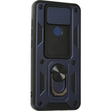 Marsilyan Xiaomi Redmi Note 9 Kılıf Pars Lens Yüzüklü Silikon - Lacivert