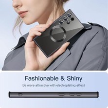 Psr Aksesuar Galaxy S24 Ultra Şeffaf Kılıf – Kamera Lens Tam Koruma | M-Safe Kablosuz Şarj Uyumlu | Darbeye Dayanıklı Elektrokaplamalı Tpu Kapak (Titanyum Siyah, Galaxy S24 Ultra)