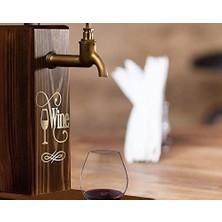 Eco Lounge Bk Özel Şarap Baskılı Musluklu Doğal Ahşap Içki Standı, Içki Çeşmesi, Doğum Günü Hediyesi, Ev Hediyesi, Içecek Dispenseri