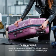 Eco Lounge Airtag Için Örgülü Metal Kablolu Kılıf - Siyah