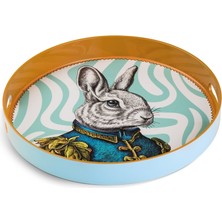 Egan Italy Human Tavşan Desenli Yuvarlak Tepsi 37,5 cm