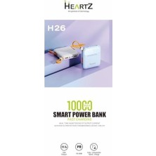 Eco Lounge H26 10000 Mh Pd 20W ve USB 22.5W Fast Hızlı Şarj Dahili Type C ve Lightning Kablolu Dünya Standartlarına Uygun Polymer Batarya Birebir Amper LCD Göstergeli Powerbank
