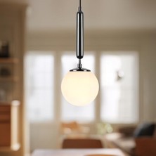 Eco Lounge Tekli Cam Avize Aydınlatma, Ev, Ofis, Cafe, Restoran Avizeleri, E14 Duy (Siyah)