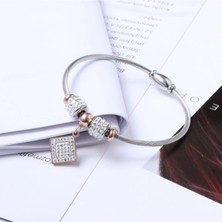 BG Jewellery Taşlı Çelik Bileklik