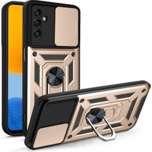 Galaxy M13 Kılıf Lens Sürgülü Yüzüklü Tank Silikon Pars