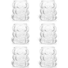 Eco Lounge 75 ml 6'lı Üzüm Bardak Seti, Bubble Bardak, Bulut Bardak, Kahve Yanı Sunum Bardağı, Zarif ve Şık Tasarım, Içecek Sunumları Için Ideal