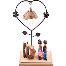 Eco Lounge Oturan Romantik Çift Temalı Büyük Boy Masa Lambası Biblo