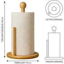 Eco Lounge Doğal Bambu Peçetelik Standı 30 cm | Ahşap Mutfak Kağıt Havluluk Tutucu | Masaüstü ve Duvar Montajına Uygun | Tabana Kaymaz Mutfak Aksesuarı