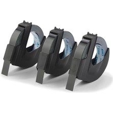 Eco Lounge 3D Plastik Kabartma Şerit (9 mm x 3 Mt), 3'lü Paket, Siyah - S0847730