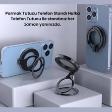 Eco Lounge Yükseklik Ayarlı Katlanılabilir Uyumlu Magnetic Çift Halkalı Telefon Standı Halka Telefon Tutucu