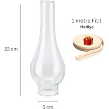 Eco Lounge Gaz Lambası Camı No 14 Büyük Boy Kandiller Için 1 M Fitil Hediye