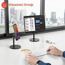 Eco Lounge Bix Saiji S1-Iı Masa Için Cep Telefonu & Tablet Standı, Ayarlanabilir Yükseklik Açısı,, Ipad, Vb. Tüm 4''-11''ekranlar Için Uyumludur. Siyah