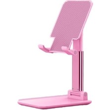 Eco Lounge A1 Ayarlanabilir Telefon Standı, Masaüstü Portatif Telefon Tutucu Stand, Katlanabilir Telefon Tutucu Masaüstü Model (Pembe)