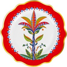 Baci Milano Dolce Vita 6'lı Palm Pasta Tabağı 21 cm Porselen