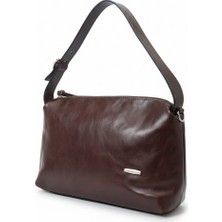 Veyla Style Acı Kahve Renkli Baget Form Kadın El ve Omuz Çanta