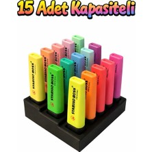 Yapı3D 15 Adet Kapasiteli Çok Amaçlı Kalem Standı | Masaüstü Düzenleyici Organizer | Fosforlu Kalem & Marker Tutucu | S