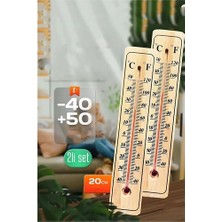 İlkyaz Fashion Hsnet Termometre  - Ahşap Duvar Termometresi 2 Li Set  ILKYZHB-RS3455