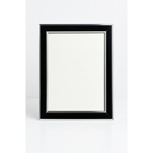 Be Beauty 15X20 cm Gümüş Şeritli Lüks Siyah Resim Çerçevesi - Kırılmaz Camlı