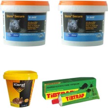 Basf Storm Secure Mum Blok 150GR 2 Adet/klerat Pelet Yem 80GR/FARE Yapışkanı Fare Sıçan Ilaçlama Seti