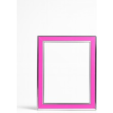 Seçilir Pembe Renk Gümüş Şeritli Lüks 15X20 cm Resim Çerçevesi - Kırılmaz Camlı