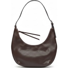 Veyla Style Kahverengi Suni Deri Yarım Ay Omuz Çantası