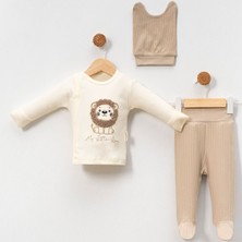 The Secret Desire Aslan Nakışlı Yenidoğan 3’lü Hastane Çıkışı Seti (Zıbın Takım)