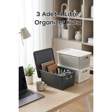 Vivenda 3 Adet 4 Litre Organizer Sepet, Plastik Saklama Kutusu, Dolap İçi Düzenleyici