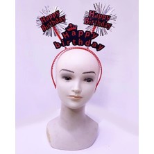 Pazarcan Happy Birthday Neon Kırmızı Doğum Günü Tacı