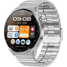 Pazarcan Gt3 Elegant Watch Gt3 Elegant Erkek Akıllı Saat Deri-Metal-Silikon 3 Kordonlu