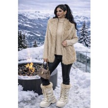 See More Yüksek Kalite Peluş Kürk Yelek Dik Yaka Triko Kombinli