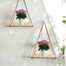 Sayılı Collection 2’li Ahşap Duvar Rafı Askılı Bitki Rafı Oda, Ev, Mutfak, Balkon, Bahçe Duvar Dekoru Süsü (30X10CM)