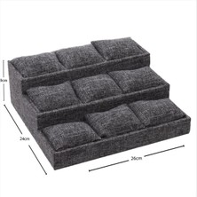 Ayena Moda 3 Basamaklı Keten Kumaş Yastıklı Stand